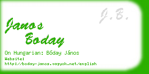 janos boday business card